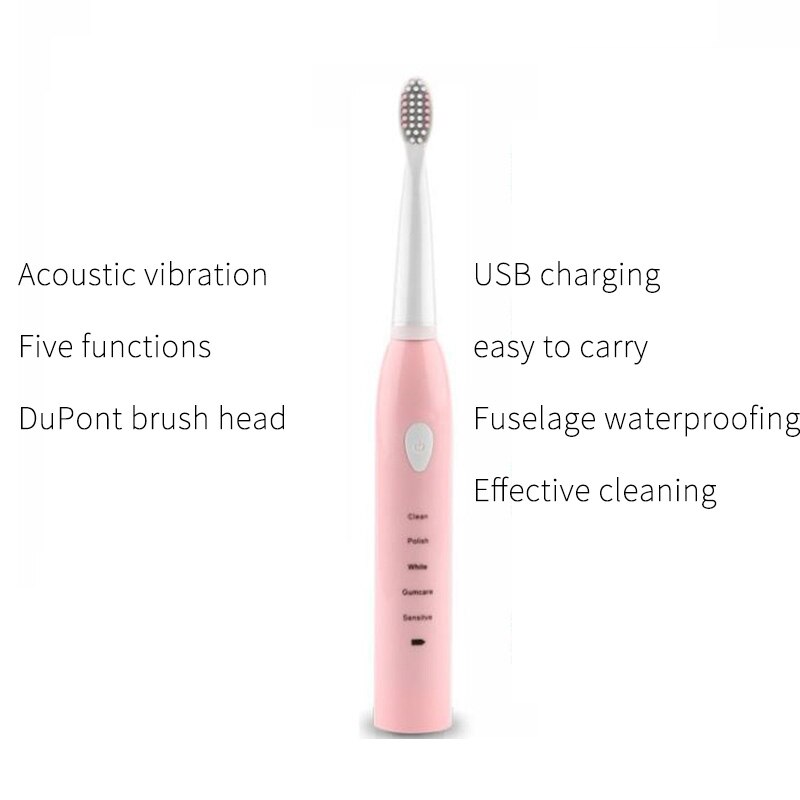 2-In-1 Electric Toothbrush, 2-In-1 Interchangeable Brush Head Cleansing Instrument Head, Electric Toothbrush Cleansing Instrumen