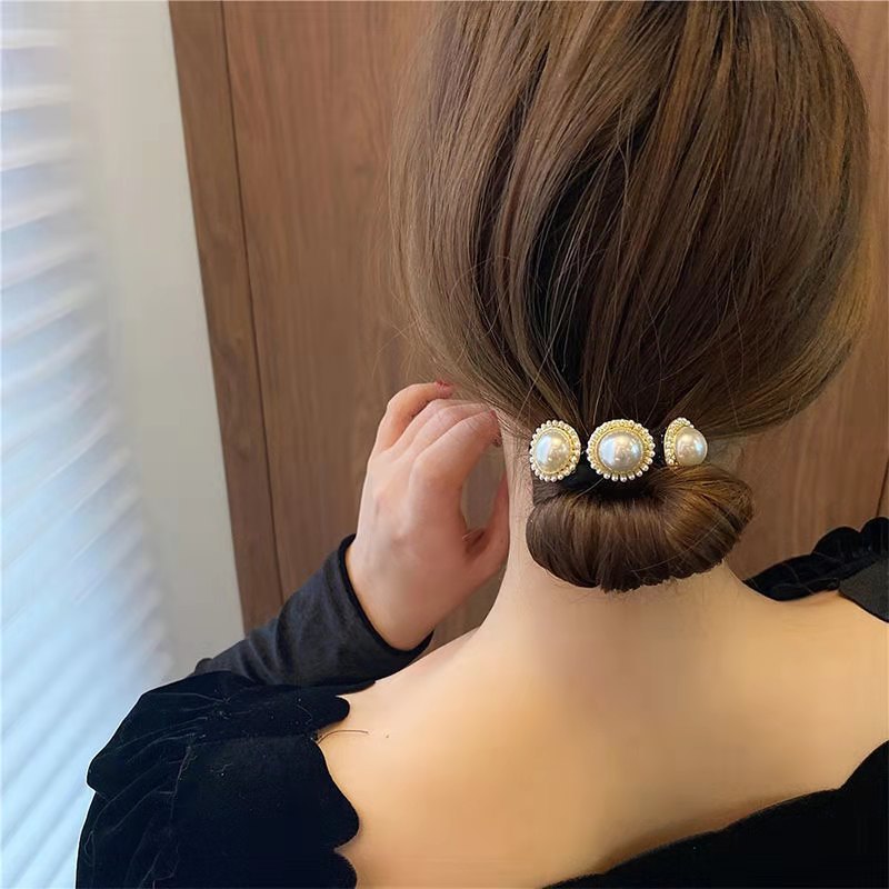Bigoudi coréen pour femmes, accessoires de coiffure, épingle à cheveux perle fleur élégante, chignon, outils de tressage de Hairgrip: vert clair
