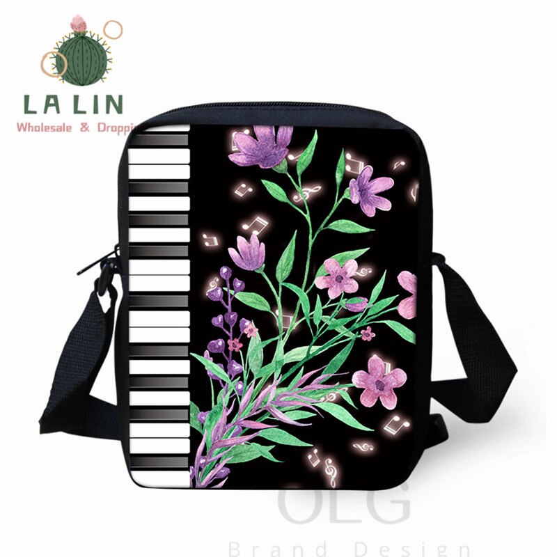 LANLIN Klavier Musik Note Frauen Mini Umhängetasche Handtaschen Teen Mädchen Schulter Schule Taschen Kleine Messenger Tasche Stachel Mochila: MULTI