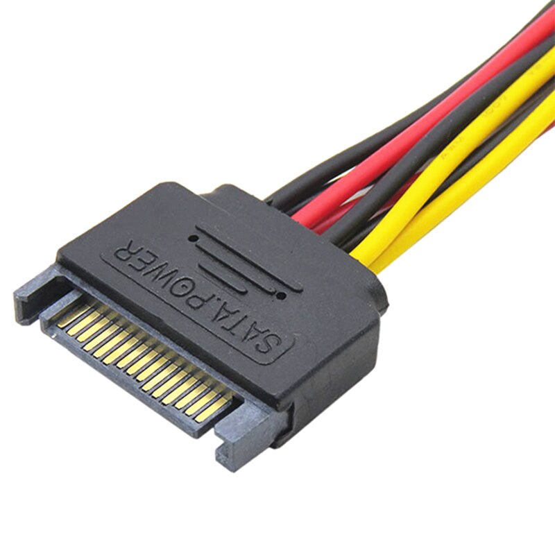 SHGO-5 pcs 15 Pin SATA Male to 2 SATA Splitter Female Power Cable