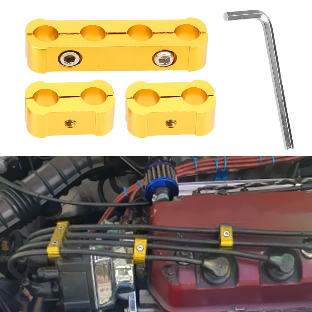 8mm 9mm 10mm Diameter Divider Organizer Divider Clamp Kit Engine Spark Plug Wires Separator Car Replacement 3PC Universal