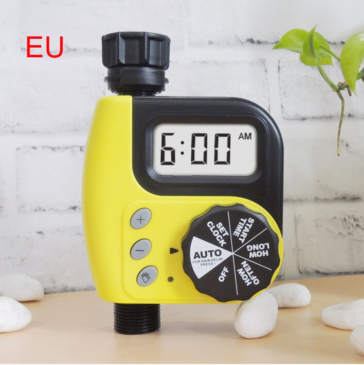 Automatische Watering Timer Programmeerbare Huis Tuin Irrigatie Timer Controller Watering Sprinkler Systeem: Yellow EU