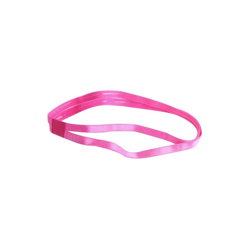 1 stk kvinder farverigt pandebånd fodbold yoga rent hårbånd anti-slip elastisk gummi tyndt sport pandebånd hår mænd tilbehør: Hot pink