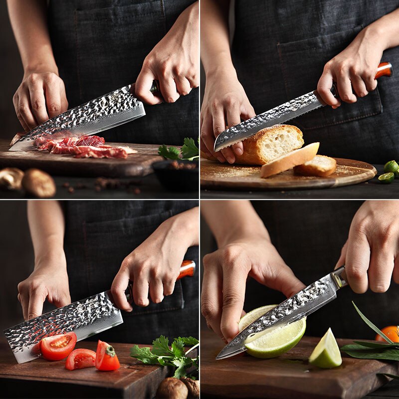 YARENH – couteau de Chef utilitaire en acier damas japonais, 73 couches, outils de cuisine professionnels en acier inoxydable à haute teneur en carbone