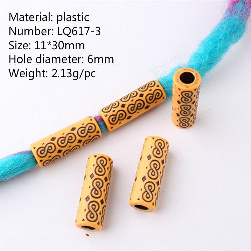 10 sztuk moda drewniane Retro warkocz strach blokada broda koralik z dużym otworem pierścień Tube narzędzie do modelowania akcesoria włosy plecione gumka do włosów: NO.3     10pcs