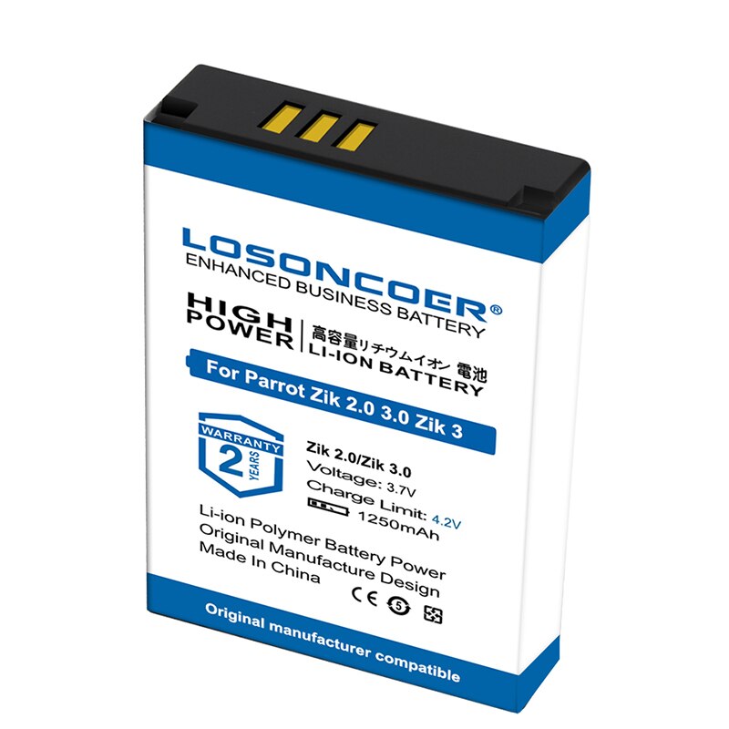 Losoncoer 1250Mah Voor Parrot Zik 2.0 Zik2.0 Zik 2 Zik 3.0 Zik3.0 Zik 3 Wireless Headset Batterij MCELE00254 MH46671 l15