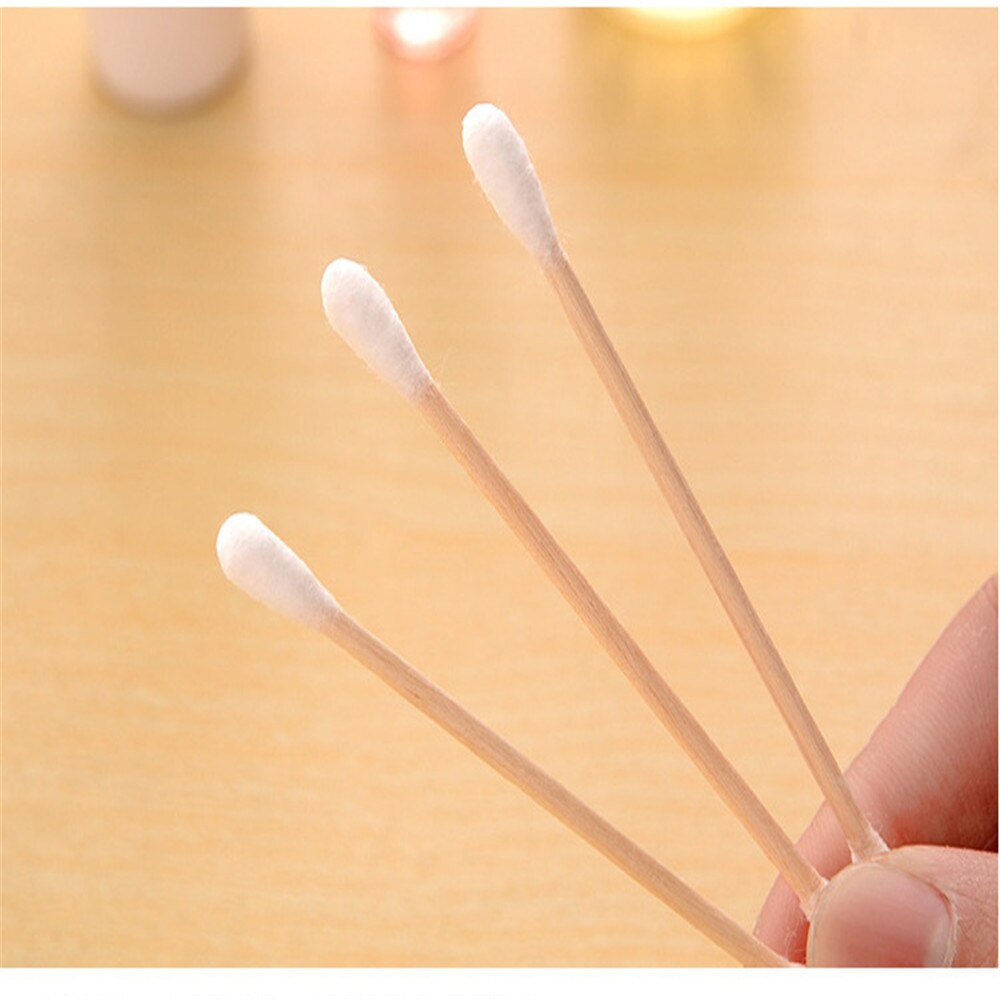 100 stuks wattenstaafjes voor vrouwen, make-up, 100%  wattenstaafjes, microborstel, dubbele kop, houten stokjes, oorreiniging, cosmetica, gezondheidszorg