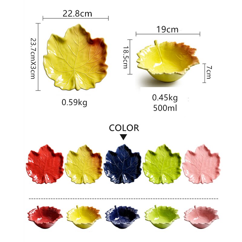 Maple Leaf Vorm Keramische Plaat Roze Magnetron Beschikbaar Serveerschaal Thuis Creatieve Persoonlijkheid Servies