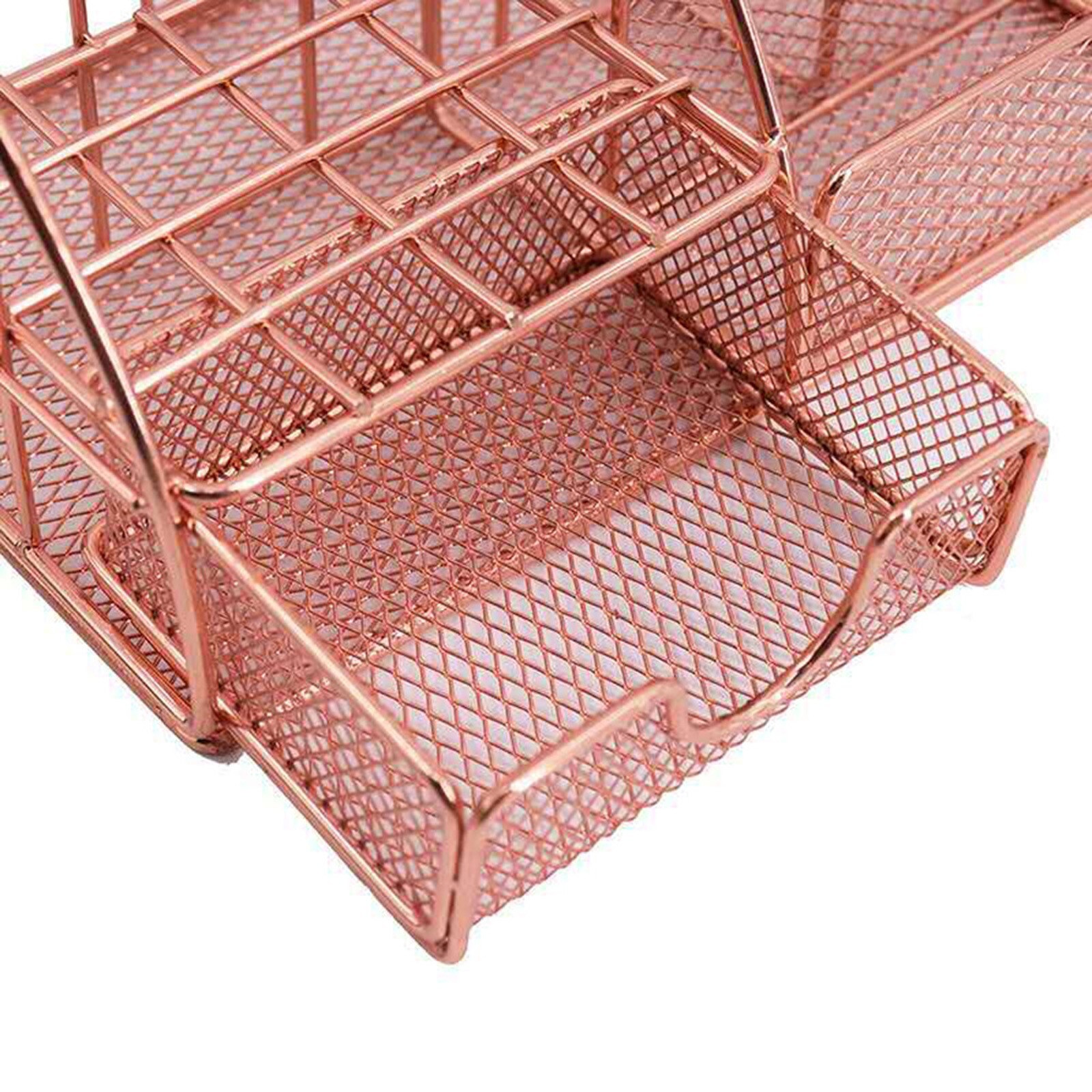 Schreibtisch Lager Kasten Rose Gold Gittergewebe Metall Büro Liefert Zubehör mit Schublade für Heimat Sekretariat machen-hoch Organizer органайзер