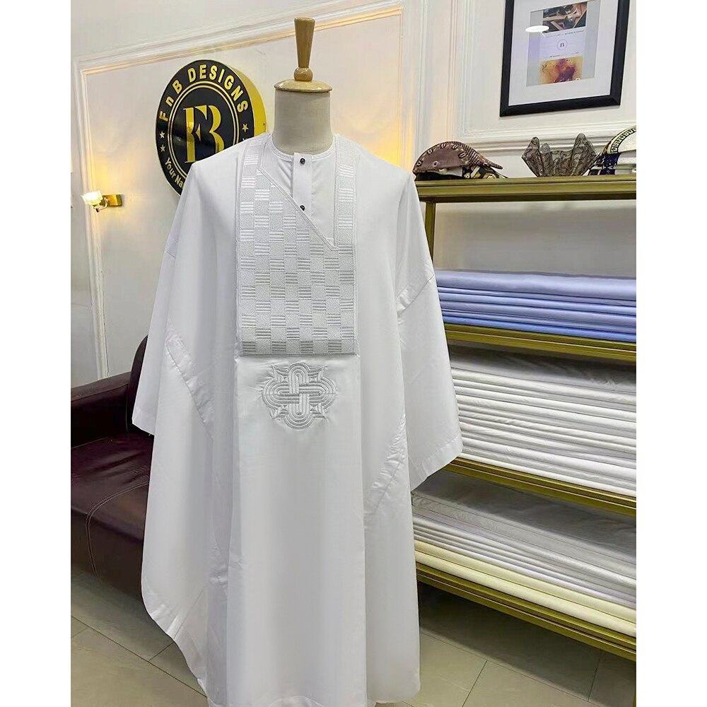 H &amp; d africano roupas dos homens tradicional festa de casamento muçulmano agbada bordado robe camisa calça terno 3 pcs conjunto boubou africain homem