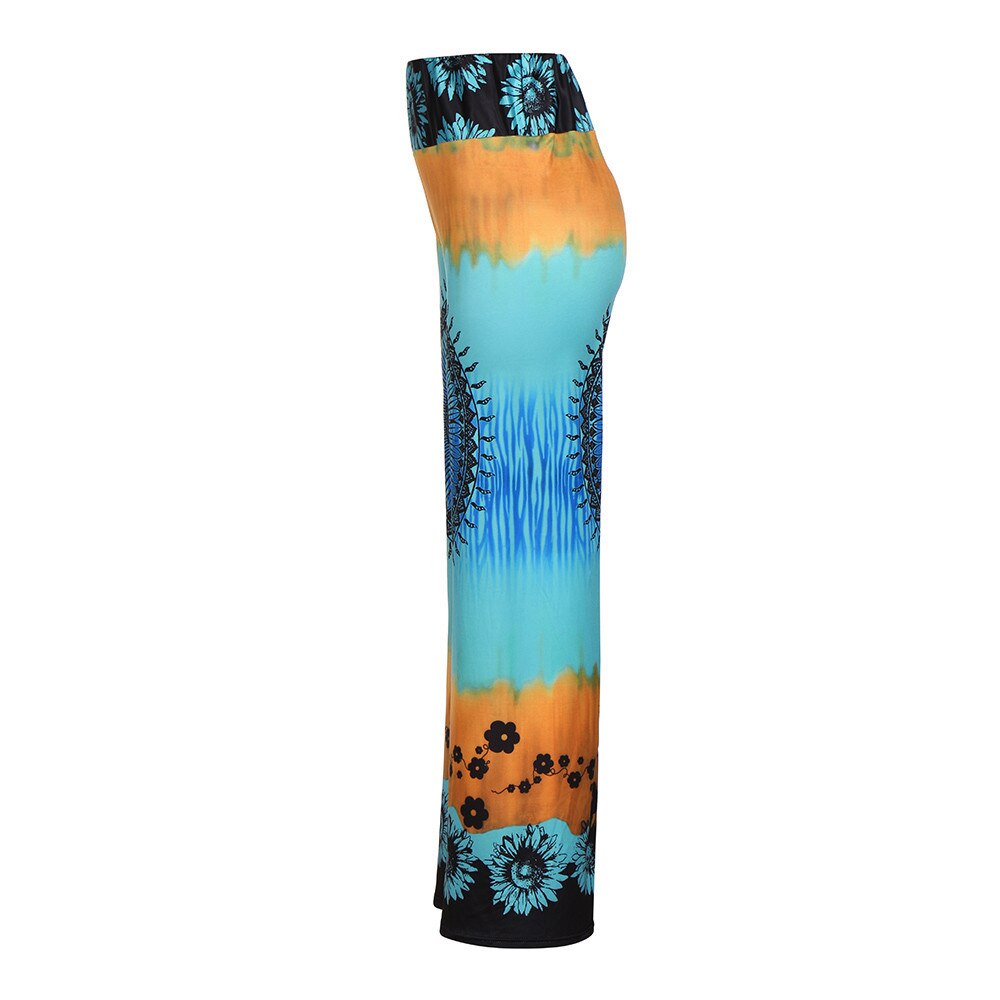 Vrouwen Broek Dagelijkse Toevallige Losse Print Elastische Wijde Pijpen Palazzo Lounge Lange Vrouwen Broek Elastische Fitness Spodnie Damskie #40