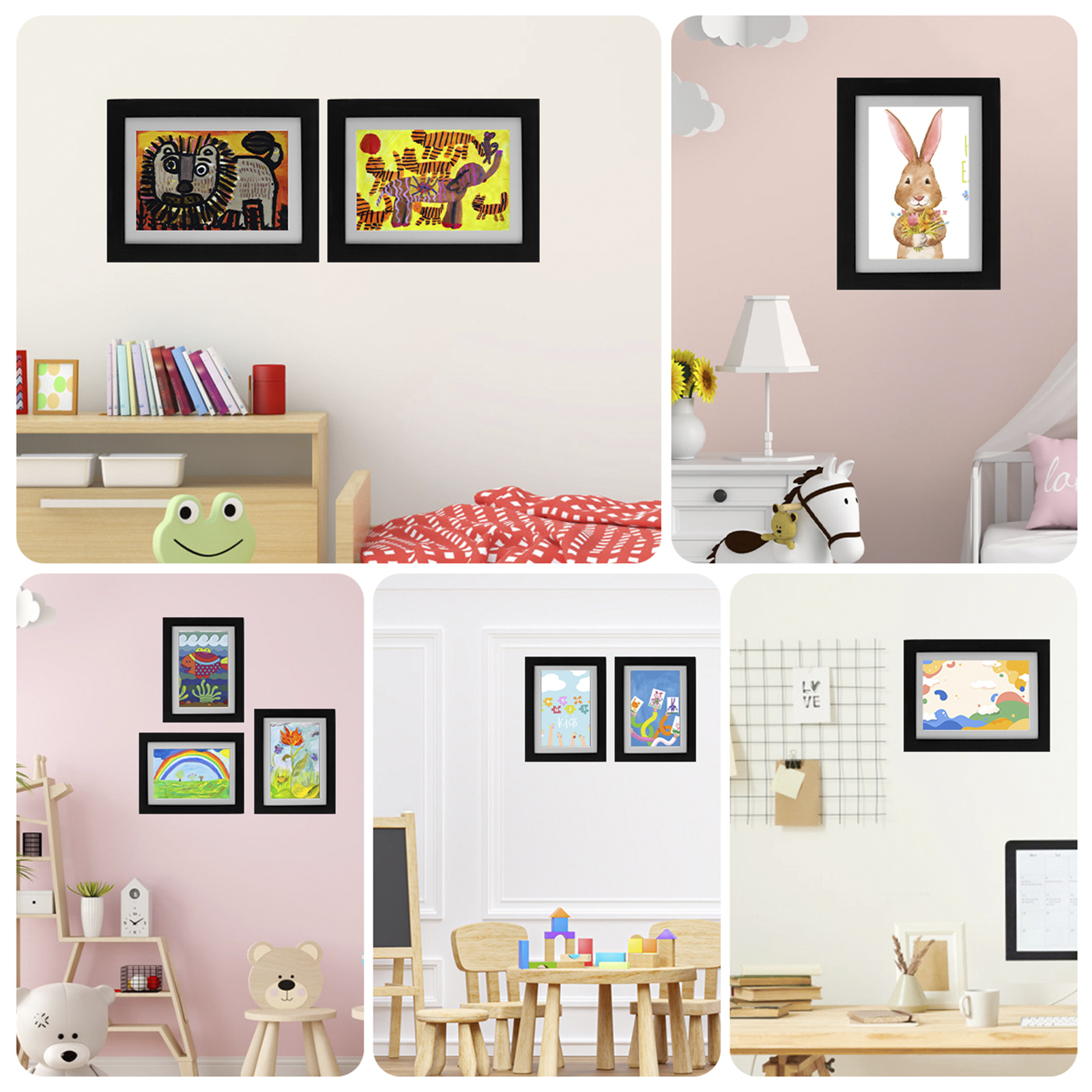 1/2/4Stck freundlicher Kunst Rahmen Vorne Offen Veränderbar freundlicher Frametory für Poster Foto Zeichnung Gemälde Bilder Anzeige Heimat Dekor