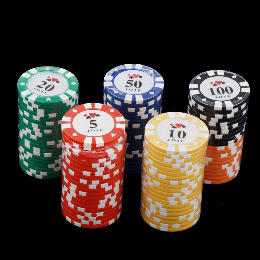 100x Zählen Zähler Poker Chips mit 5,10, 20,50, 100 Stückelung einstellen