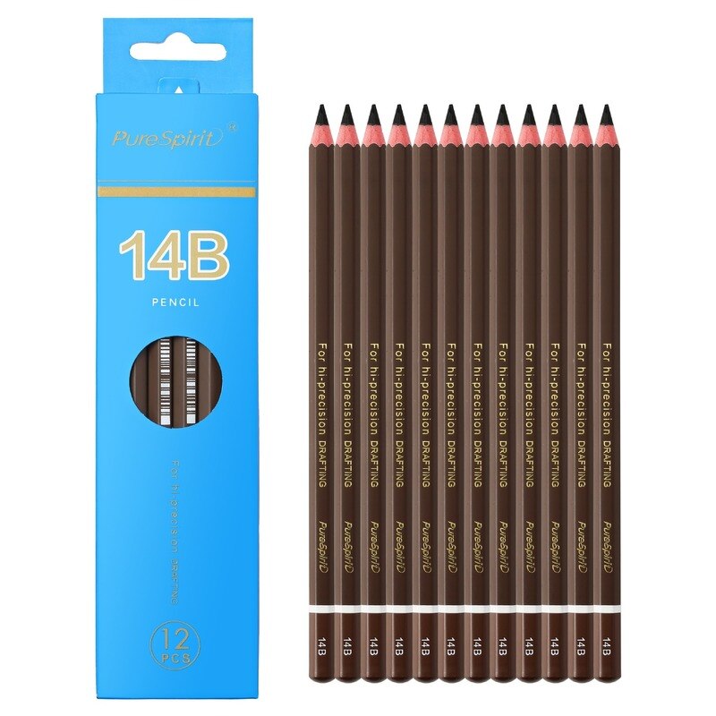 Student Art Drawing Soft Medium Hard Charcoal 2B 4B 6B 8B 10B12B 14B Charcoal and Ink In One Matt Sketch Art Pencil