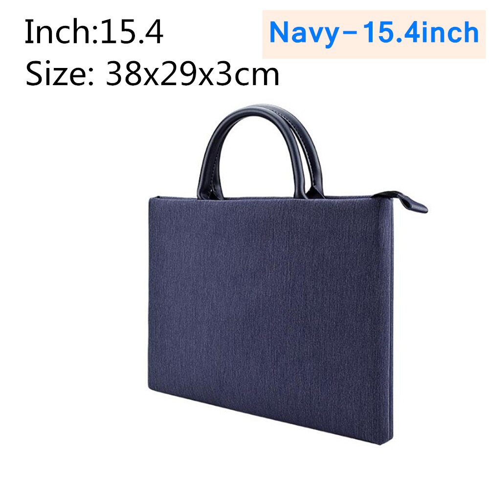 Women Men Briefcase 13 14 15inch Liner Sleeve Waterproof Wear-resistant Anti-theft Shockproof Laptop Bag For IPad Macbook Huawei: Navy-15.4inch