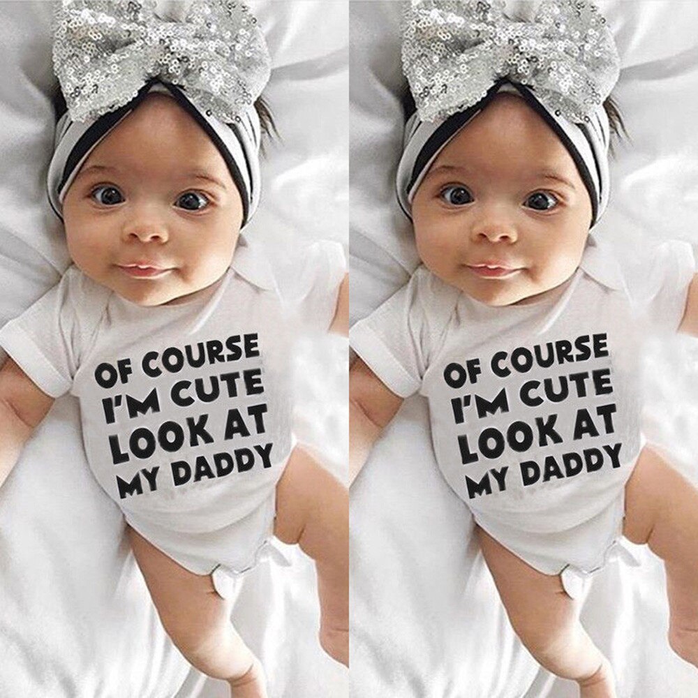 Newborn Infant Baby Girl Boy Short Sleeve Letter Romper Jumpsuit Outfits Clothes Toys Casual Daily 0-18M baby Romper
