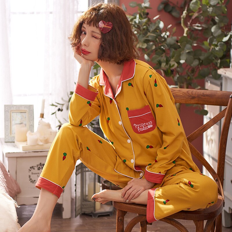 Koreaanse Mode Moederschap Pyjama Verpleging Pak Nachtkleding Lente Zomer Zwangerschap Kleding Ondergoed Nachtkleding Print Elegante