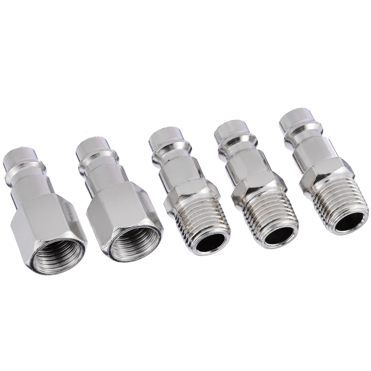 5pcs 1/4" Euro Air Line Hose Compressor Fittings Connector Male Quick Release Pneumatic Parts Plug Socket Connector
