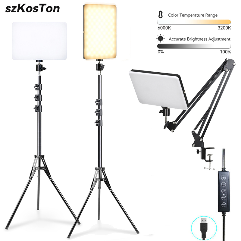 Luz LED de vídeo con soporte de trípode , Panel de iluminación regulable con Control remoto, lámpara de relleno para fotografía en vivo y estudio fotográfico