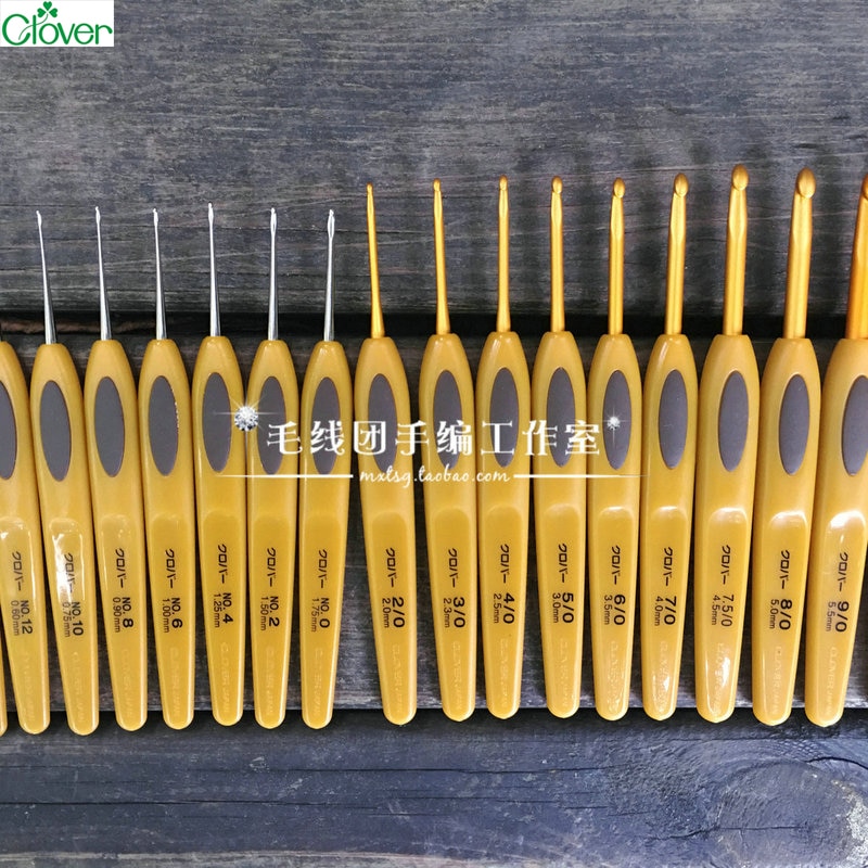 Japan clover merke heklenål aluminium amour strikkepinner original autentisk importert fra japan 0.5mm-6mm