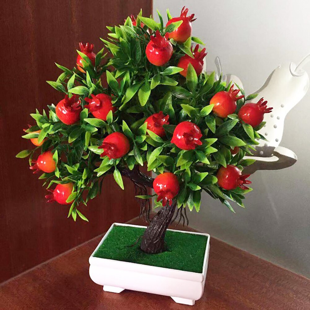 1pc potte kunstige træ frugtplanter bonsai lille træ potte planter bonsai scene til haven hotel bryllup fest dekoration indretning