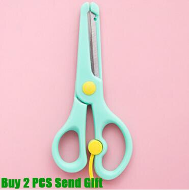 de lindo Mini estudiante de escuela tijeras con dibujos ABS tijeras para cortar papel comprar 2 uds enviar: Green