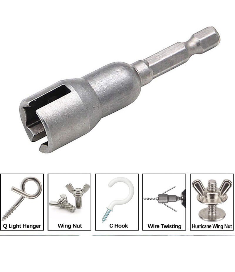 1/4in Vleugel Moer Boor Socket Wrench 6.35Mm Hex Shank Socket Adapter Moer Voor Boormachine Adapter sleuven Elektrische Schroevendraaier
