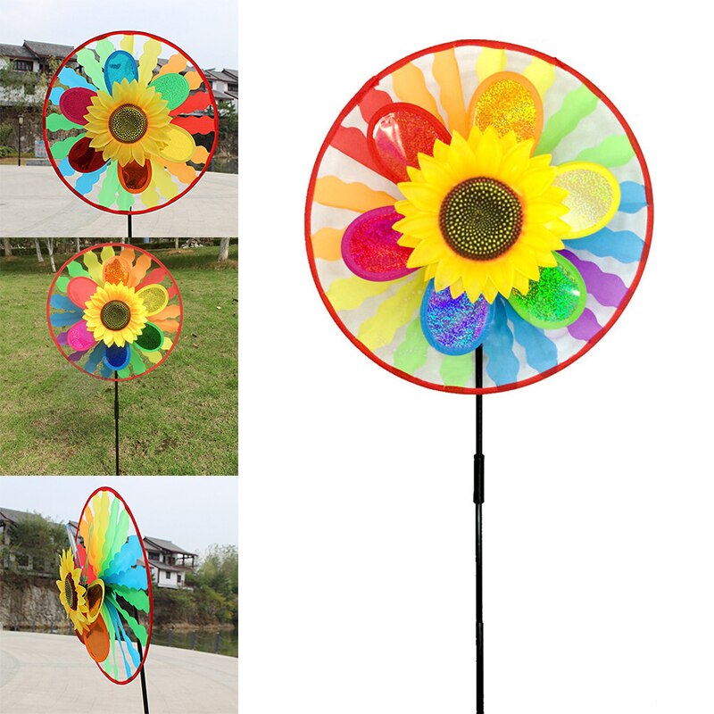 Plastic Rainbow Pinwheel, Party Pinwheels DIY Lawn Windmill Set for Toy Garden Party Lawn DecoR