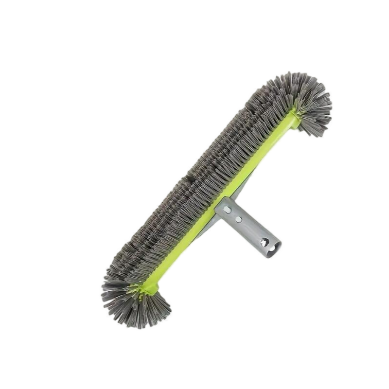 17.5" Heavy Duty Aluminum Pool Brush Head With 7 Rows Nylon Bristles For Pool Wall Steps Corner Cleaning