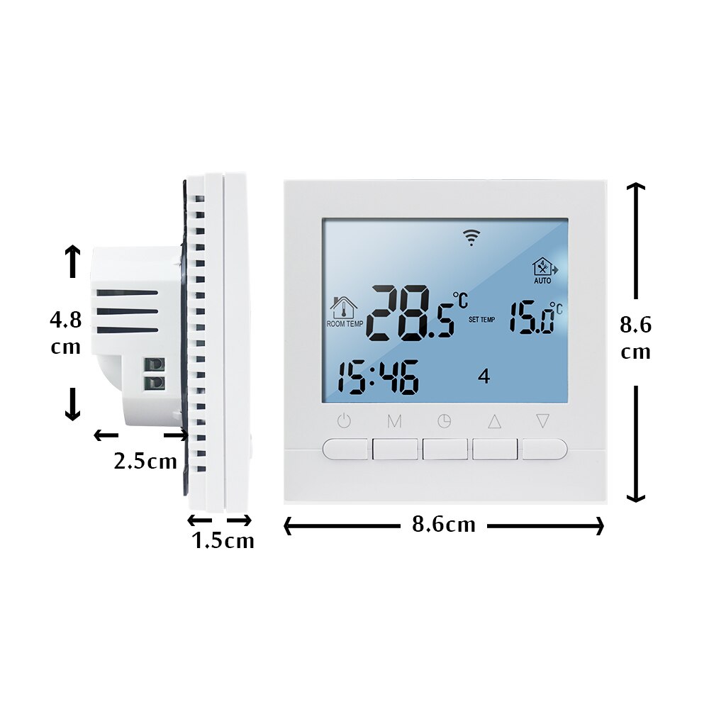 Wifi lattialämmitys termostaatti lämpötilansäädin säädin 220v 16a/3a lcd kosketusnäyttö ohjelmoitava sininen taustavalo sähköinen