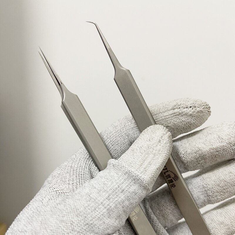 Tweezers Maintenance Tool 0.15mm Edge Precision Fingerprint Tweezers Titanium Alloy Board Flying line FDDSYB: AT14-15JP