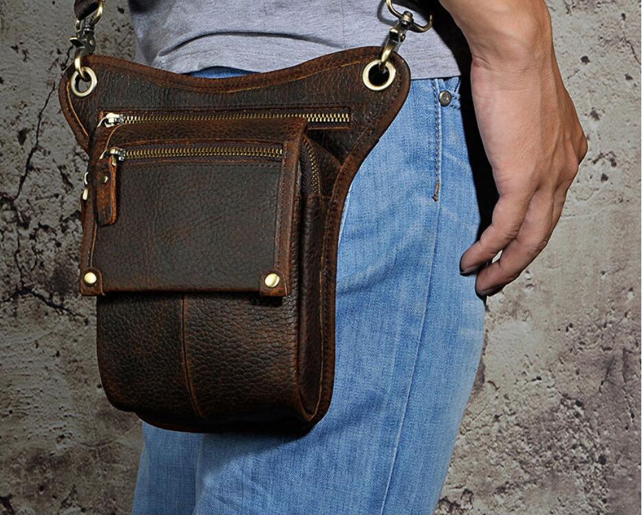 Motorcycle rider multipurpose motorcycle leg bag; motorcycle leg bag; multi-purpose leather bag