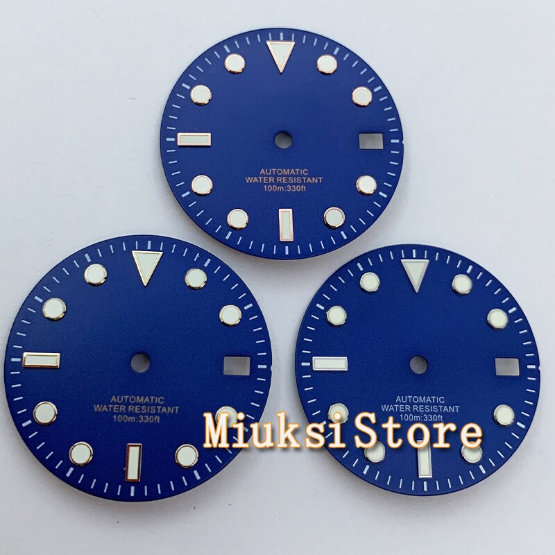 29Mm NH35 Wijzerplaat Steriele Zwart Groen Blauw Roze Horloge Wijzerplaat Met Datum Venster Voor NH35 NH35A Automatische Beweging accessoire Onderdelen