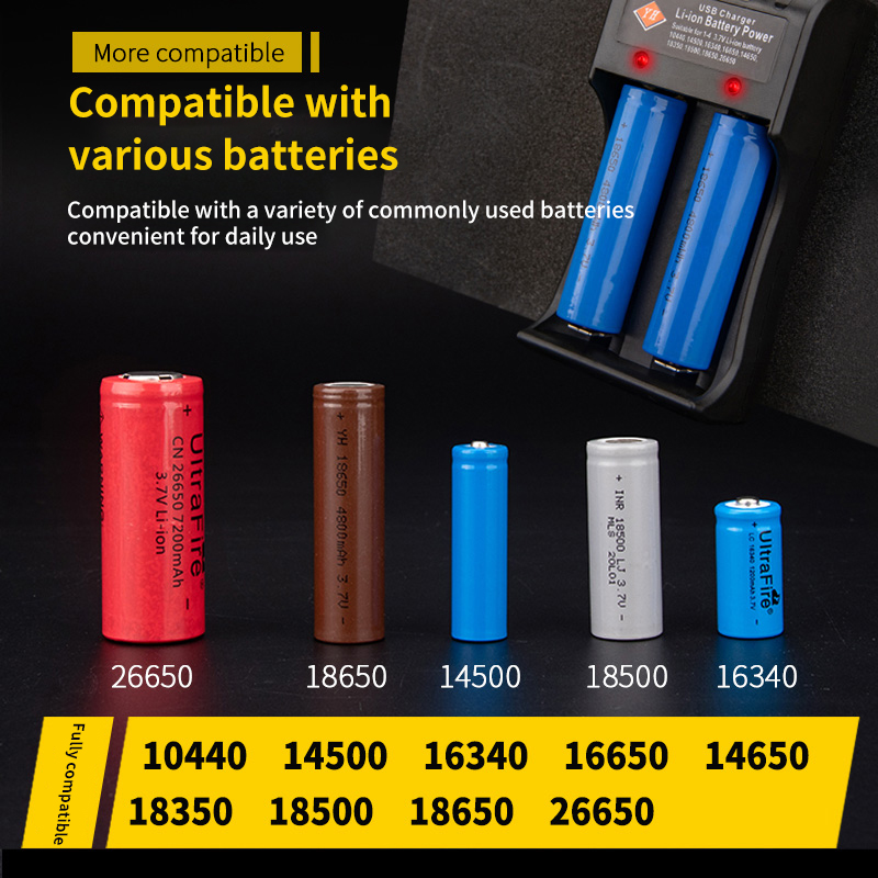 Chargeur de batterie 18650, 1/2/4 emplacements, double chargeur de batterie au Lithium Rechargeable 18650, Compatible avec plusieurs Batteries