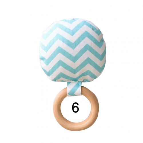 Gestreepte Dot Houten Ring Baby Ronde Bijtring Kinderziektes Speelgoed Veilig Chew Douche