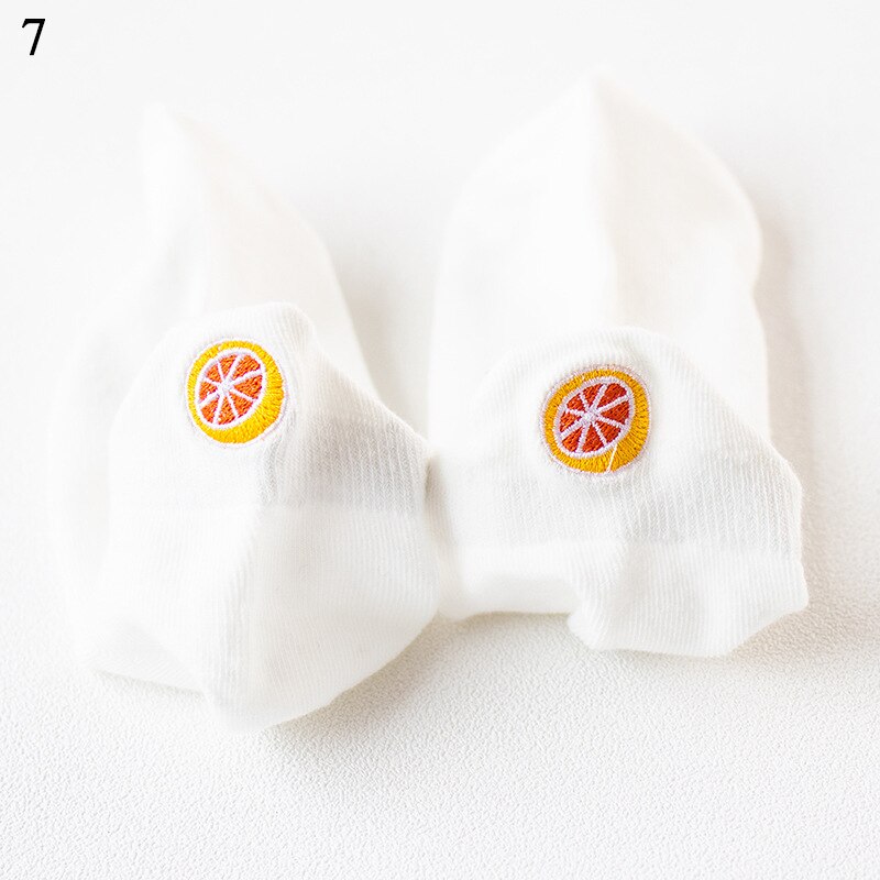 Cartoon Embroidery Fruit Ankle Socks Women Cotton white Short Socks Female Casual Summer Thin Boat Socks Hipster: 7