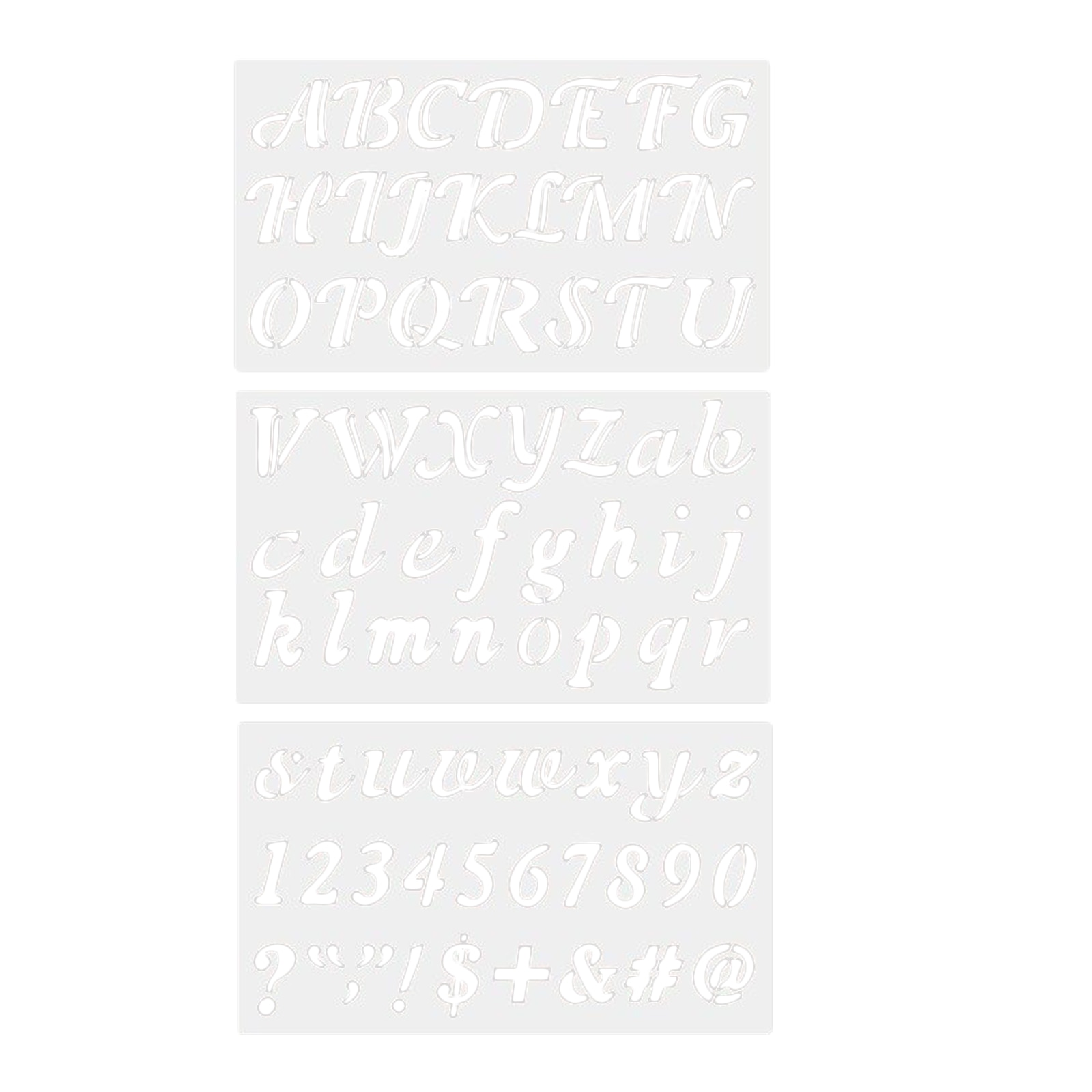 3 Packs Herbruikbare Brief Stencils Voor Schilderen Op Hout, Stencil Letters Set Decor Voor Uw Huis