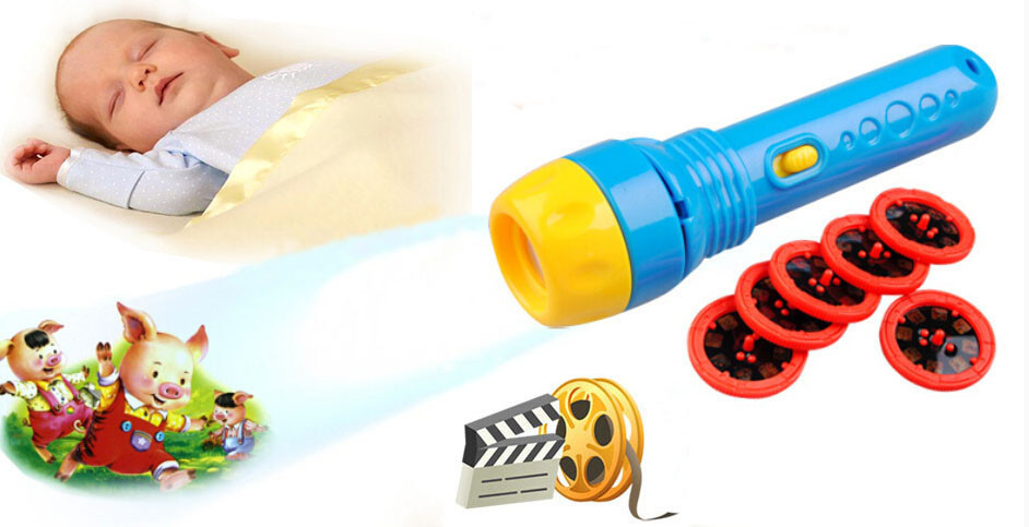 [Lustige] Baby Schlafen Geschichte Schlaf Projektion Taschenlampe Lampe märchen bilder Licht-up Spielzeug helfen die baby zu schlaf spielzeug