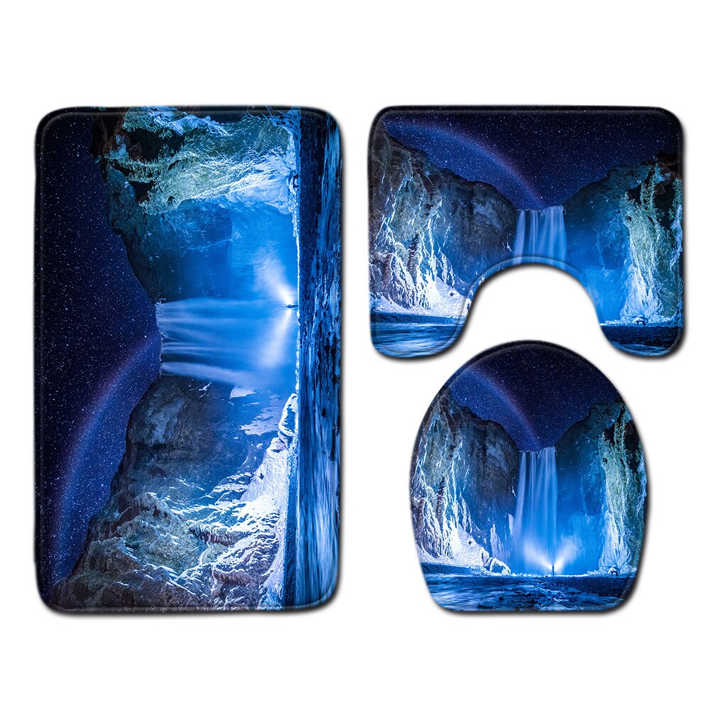 Ster badkamermat toilet driedelige set badmat badmat baddecoratie badkamertapijt badmatset: Q190910-a030