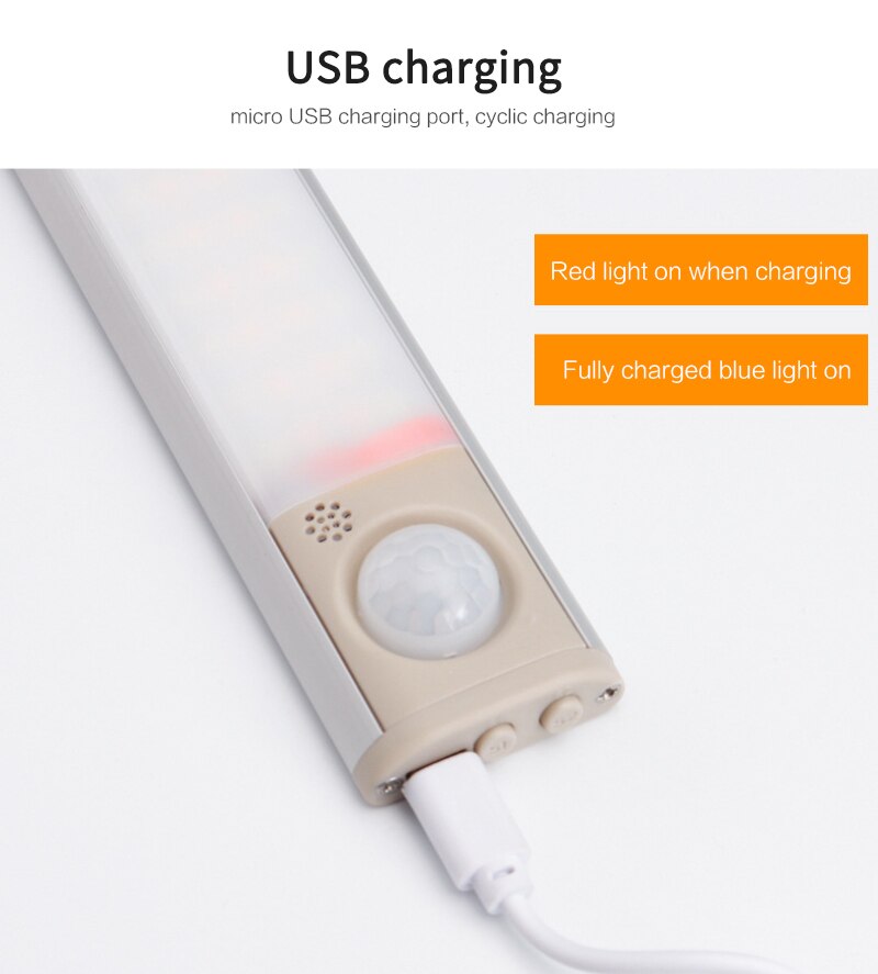 Luz LED con Sensor de movimiento PIR para armario, lámpara de noche de armario, luz de fondo para escalera, lámpara de imán, 10/80/120