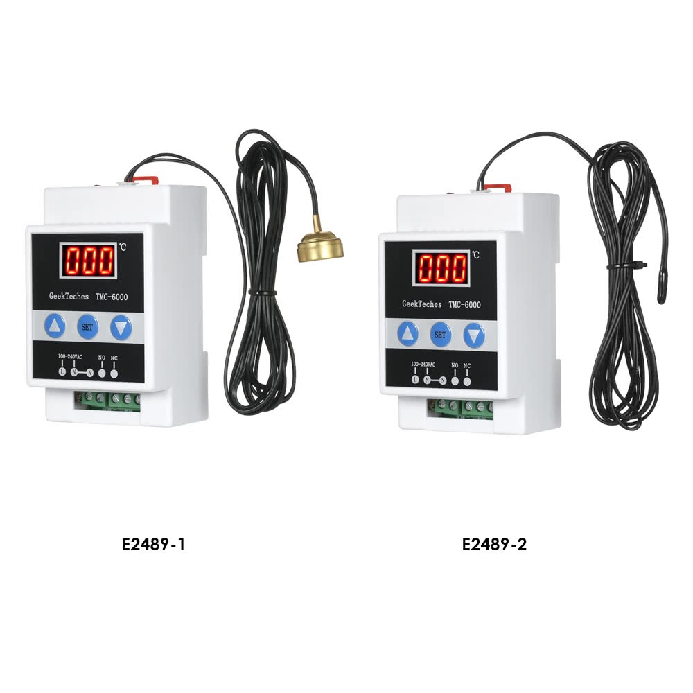 GeekTeches-controlador Digital de temperatura, riel guía de TMC-6000, 110-240V, termostato, refrigeración, calefacción, Control de temperatura, 1 Re