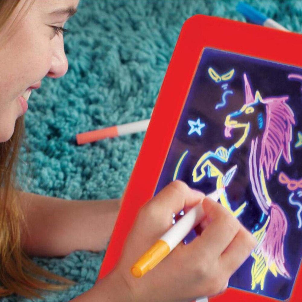 Art 3d Magic Drawing Board Tablet Led Writing Board Glowing Plastic Pad Educational Set Christmas for Kids