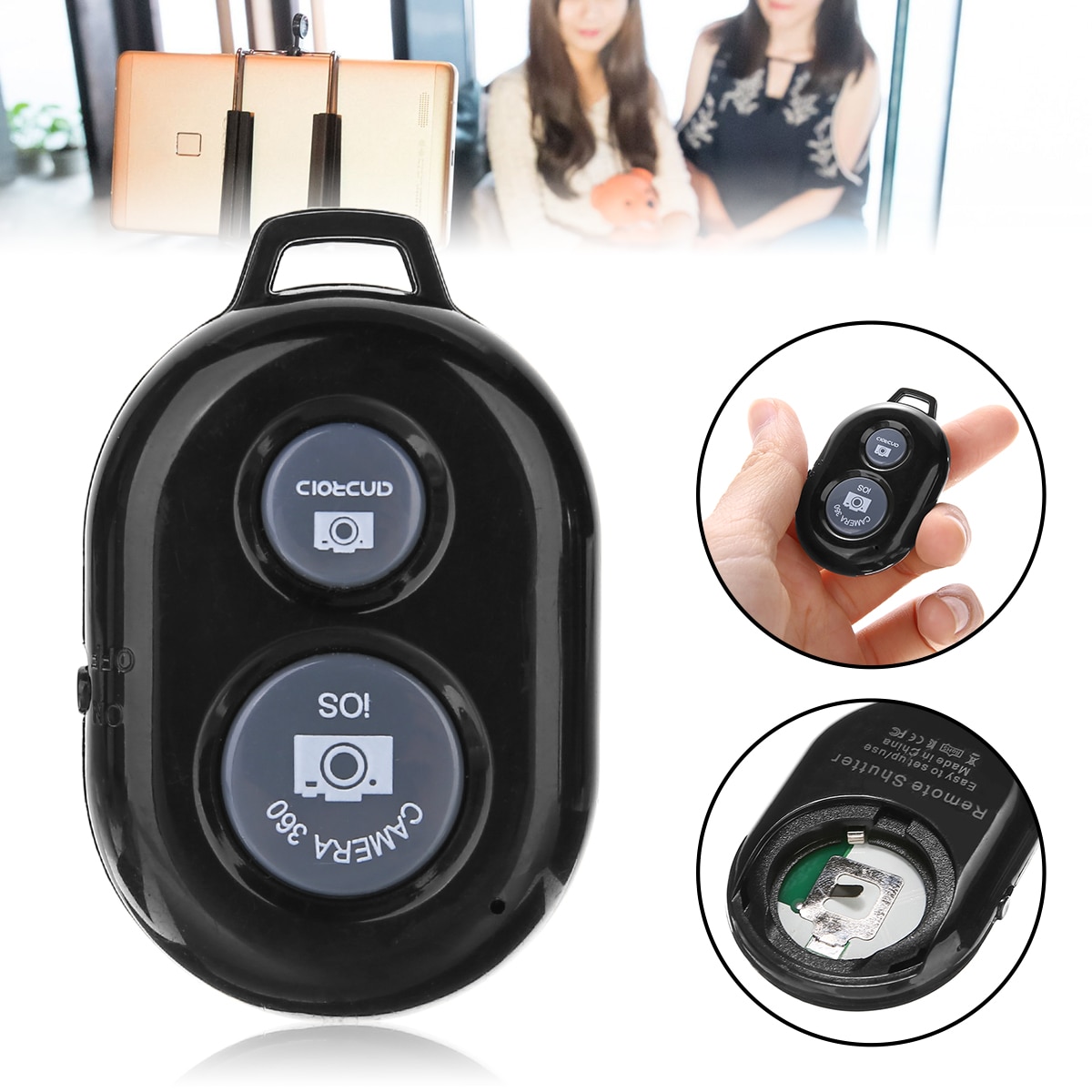 For Selfie Accessories 1pc Camera Photograph Controller Adapter Photo Control bluetooth Remote Button Shutter Release Mayitr