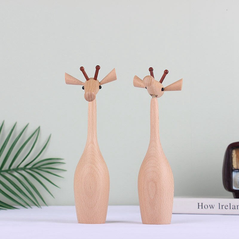 Home Decor Upgraded Wooden Ornaments Giraffe Imported Beech Wood Parts Can Be 360 Degrees Activity Wooden Play Wooden