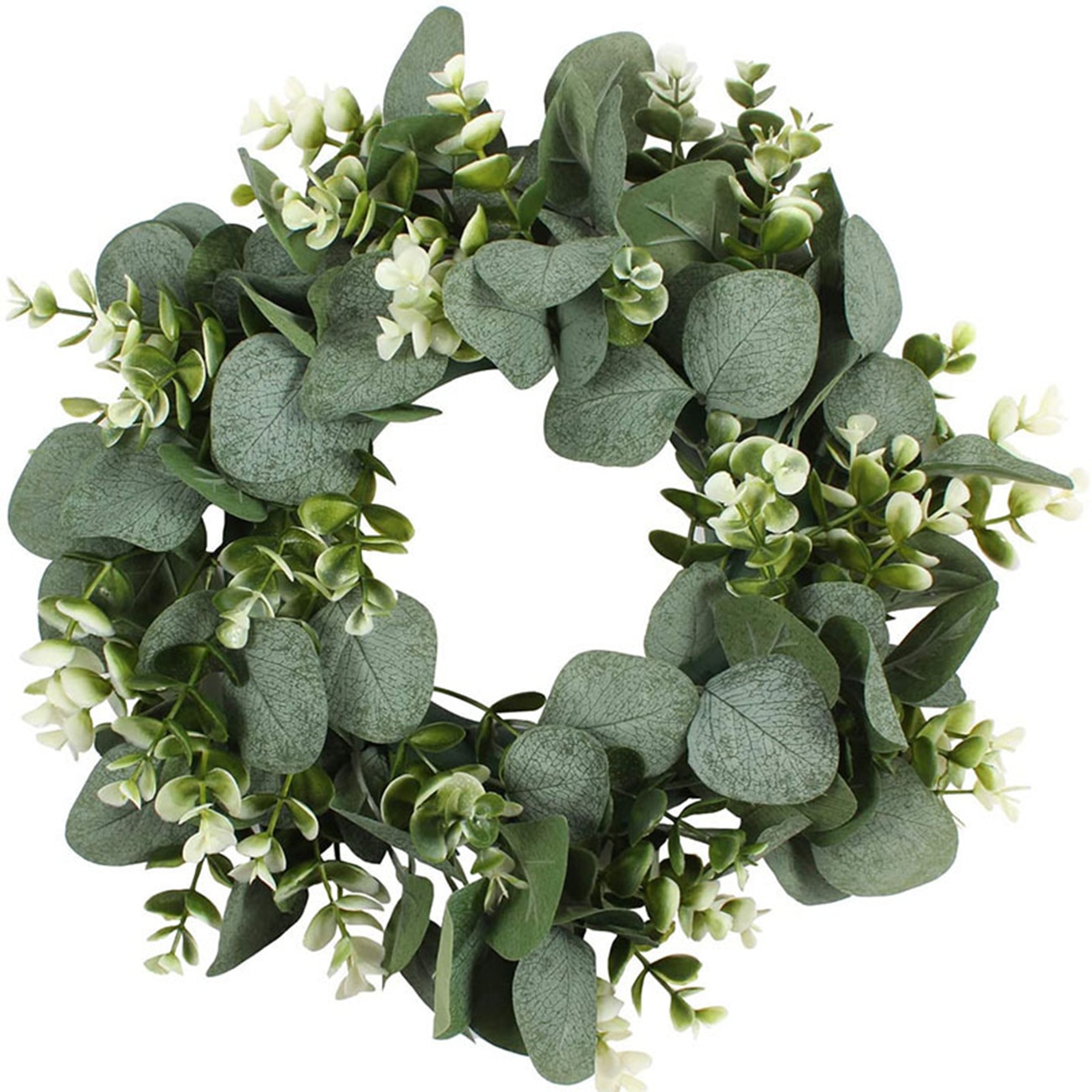 Julkrans konstgjord grön eukalyptus lämnar festival dörrhängande krans fest dekoration för dörrväggfönster: Default Title