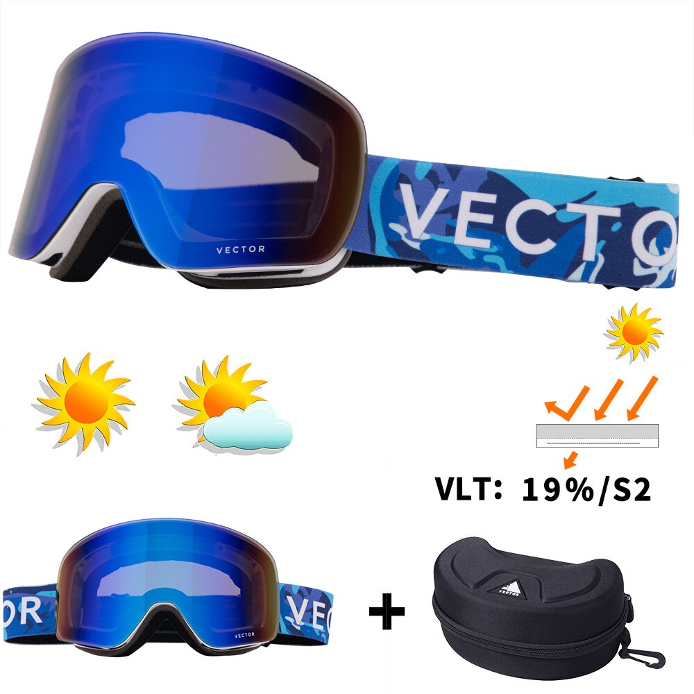 Lunettes De Ski OTG Pour Porteurs De Lunettes - UV400, Anti-Buée, Compatible Casque, Lentille Cylindrique Miroir