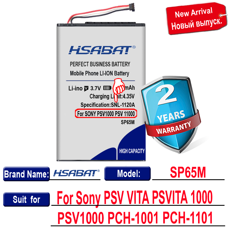HSABAT SP65M 3750mAh batería para Sony PSV VITA PSVITA 1000 psv1000 SP65M PCH-1001 PCH-1101 baterías