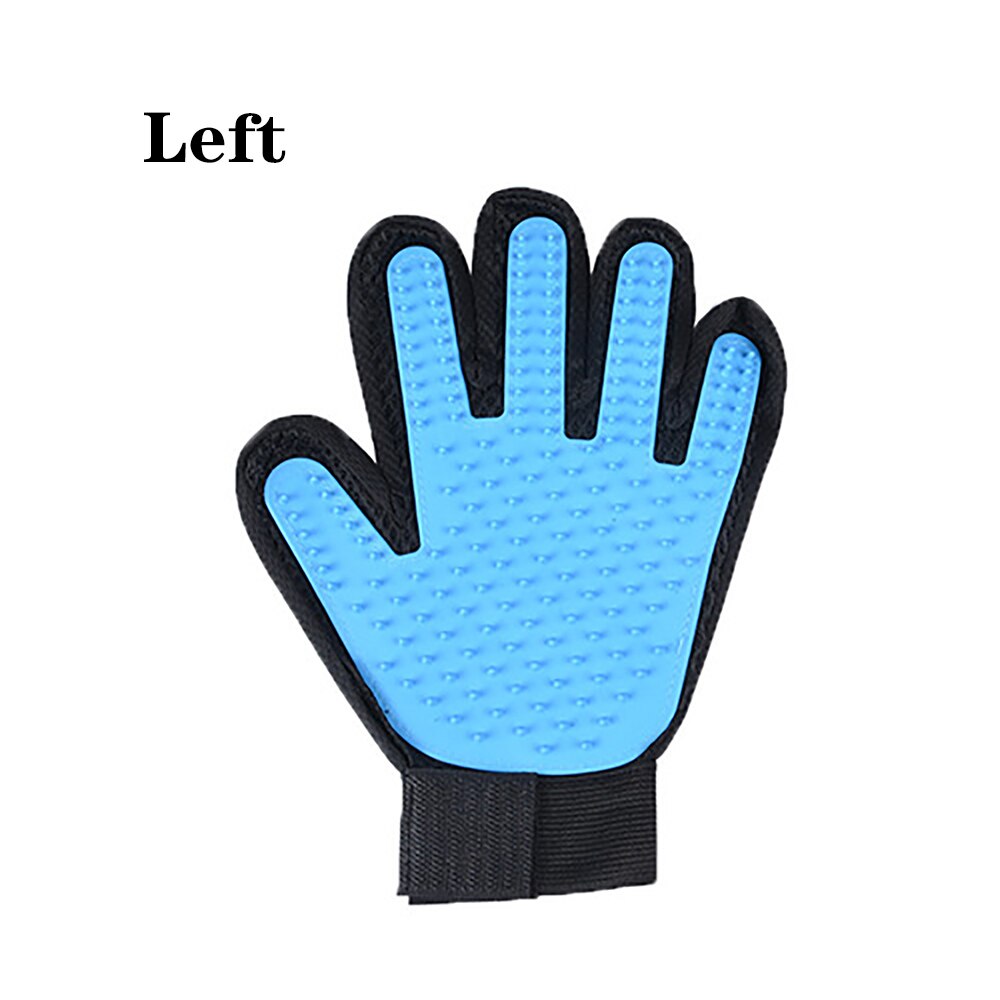 Gants de toilettage pour chiens et chats, brosses en Silicone, pour le bain, plusieurs couleurs: Sky Blue Left