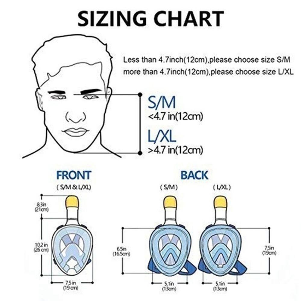 New Diving Maschera Per Lo Snorkeling Set Mare Del Silicone Pieno Viso Mascherina di Immersione Subacquea Respiratori Maschere Sicuro e Impermeabile Apparecchiature di Nuoto