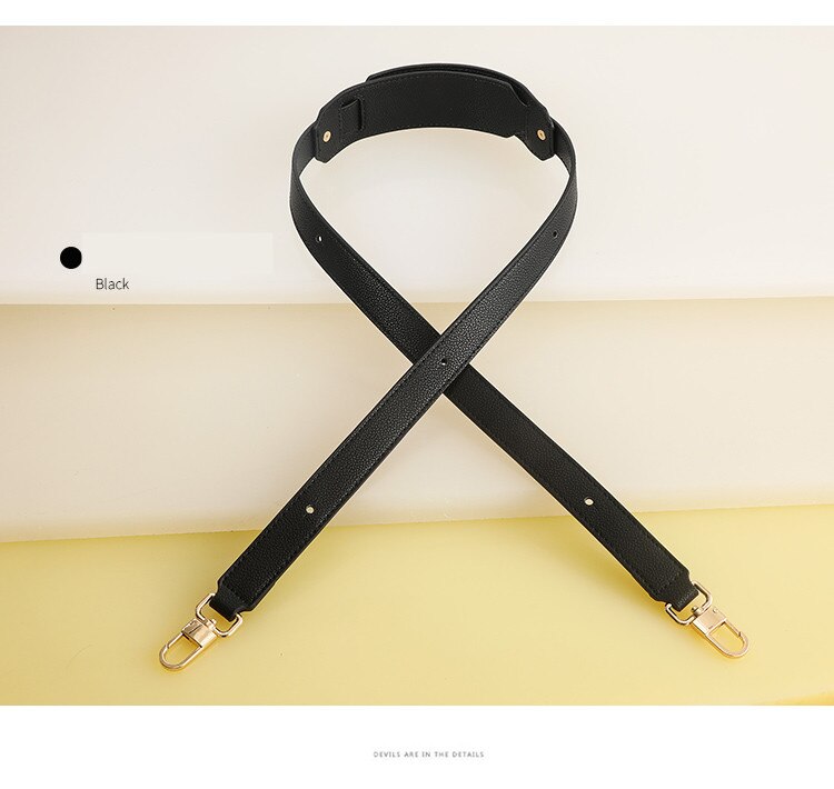 Mærke taske strop justerbar skulder crossbody strop til håndtaske læder taske pu strop taske tilbehør bælte til taske bolso mujer: Sort litchi
